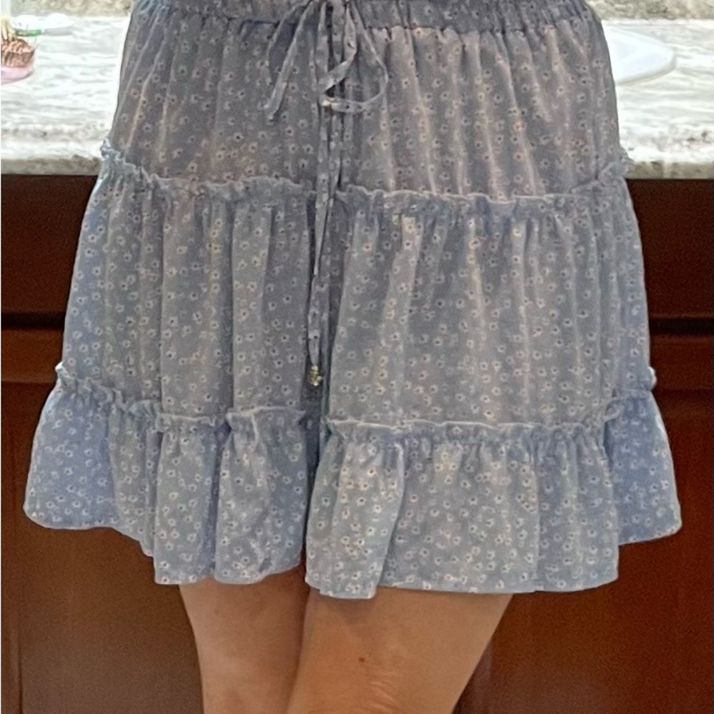 Floral Blue Skirt Size 4